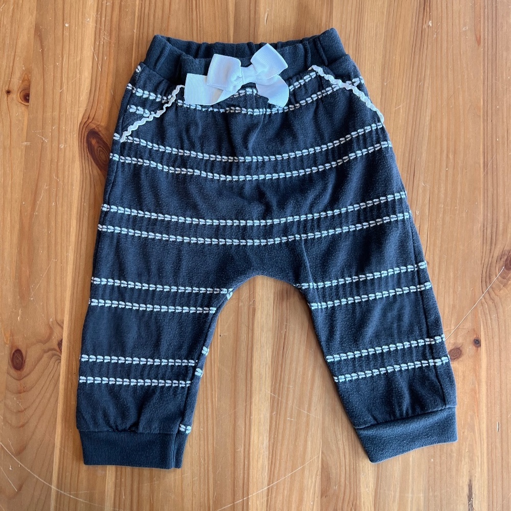 Cat & Jack Baby Girl Joggers, Dark Gray with White, Size 6-9M